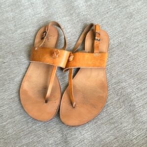 Joie Tan Leather Sandals